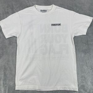 Foulplay Burn Your Flag T-Shirt Mens Medium White Graphic Tee G59 Records